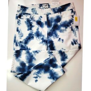 Westbound The High Rise Skinny Crop Jeans Size 14 Blue and White Tide Die